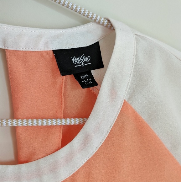$5 SALE Peach & Ivory Short Sleeve Top, XS, S, Mossimo, Target - Picture 3 of 6